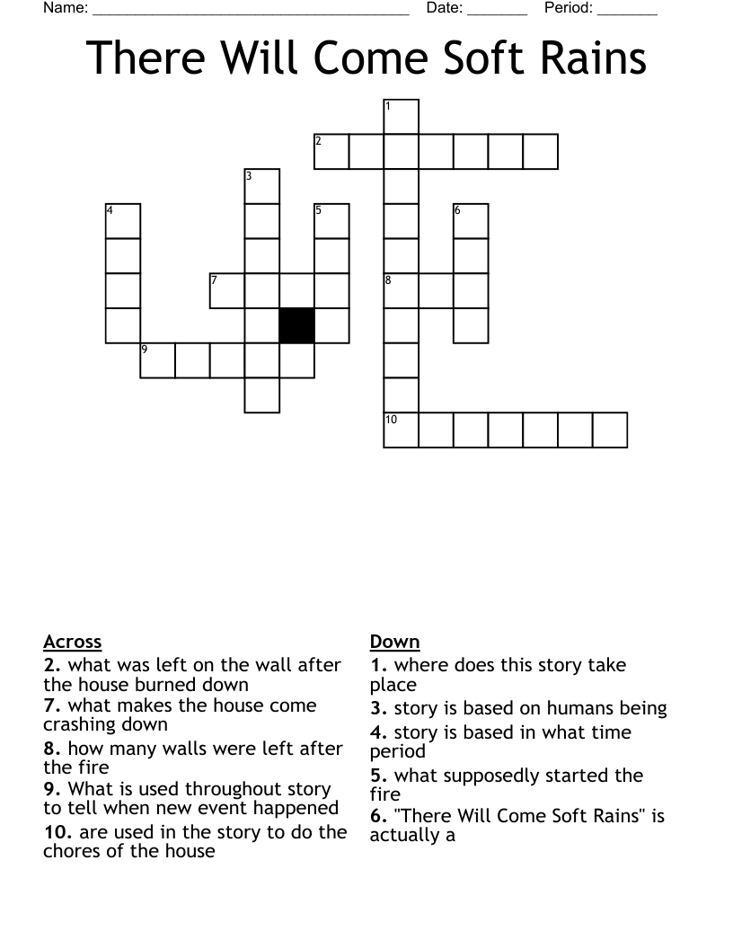 There Will Come Soft Rains Crossword