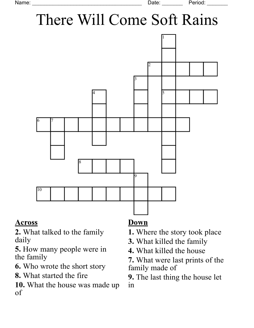 There Will Come Soft Rains Crossword