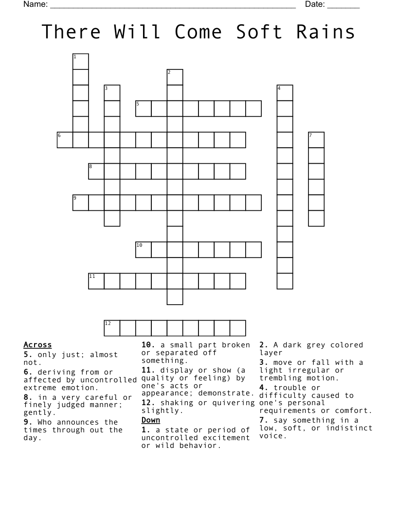 There Will Come Soft Rains Crossword