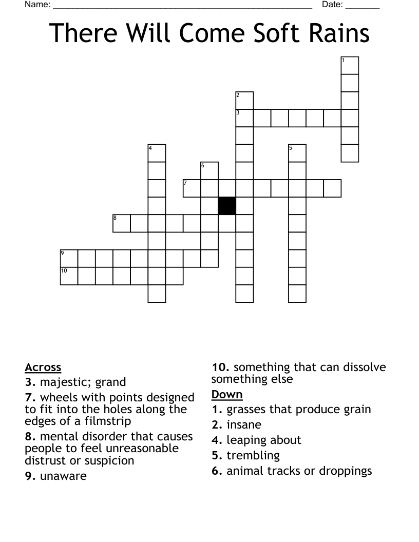 There Will Come Soft Rains Crossword
