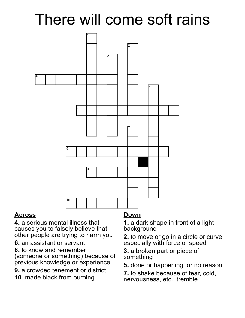 There will come soft rains  Crossword
