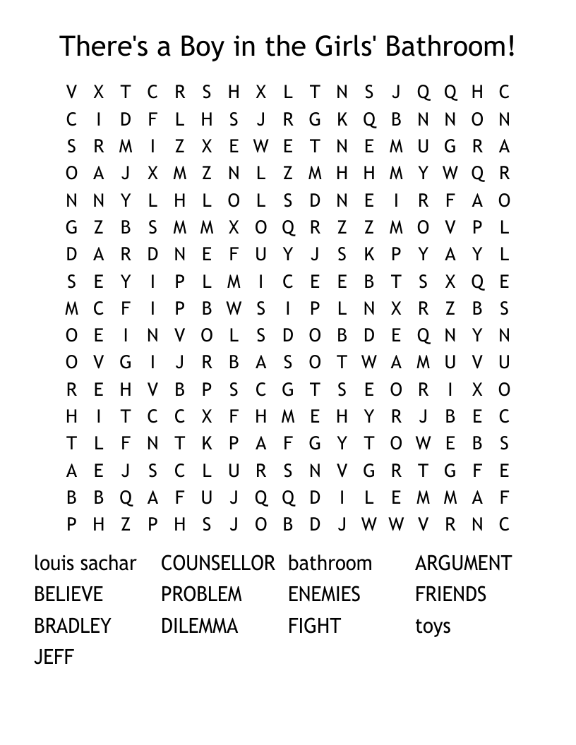 There's a Boy in the Girls' Bathroom! Word Search