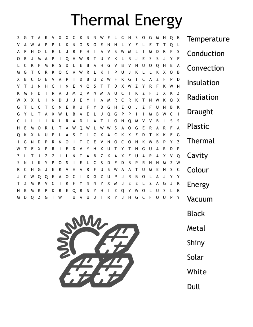 Thermal Energy Word Search