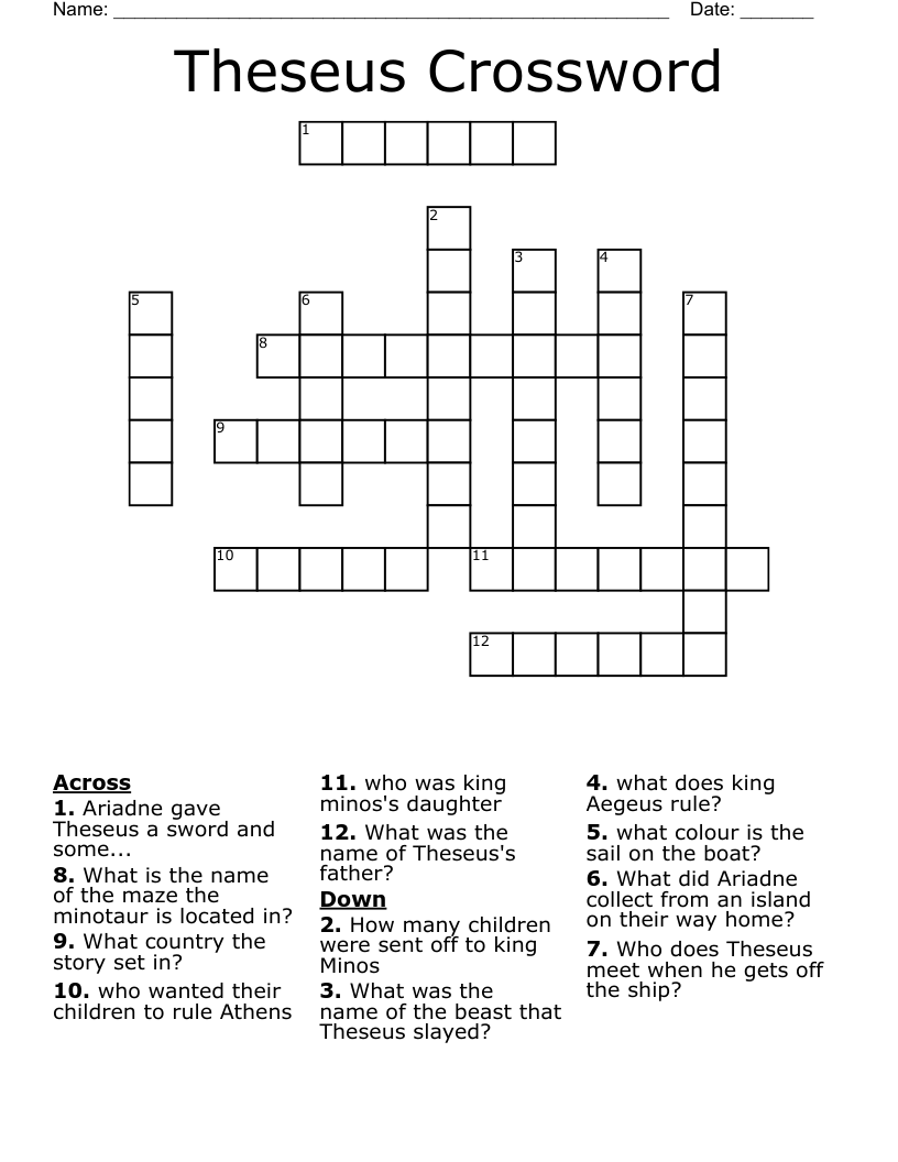 Theseus Crossword