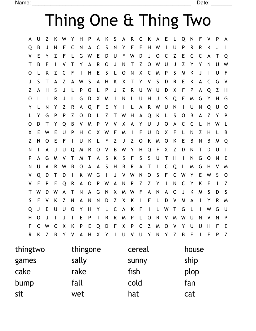 Thing One & Thing Two Word Search