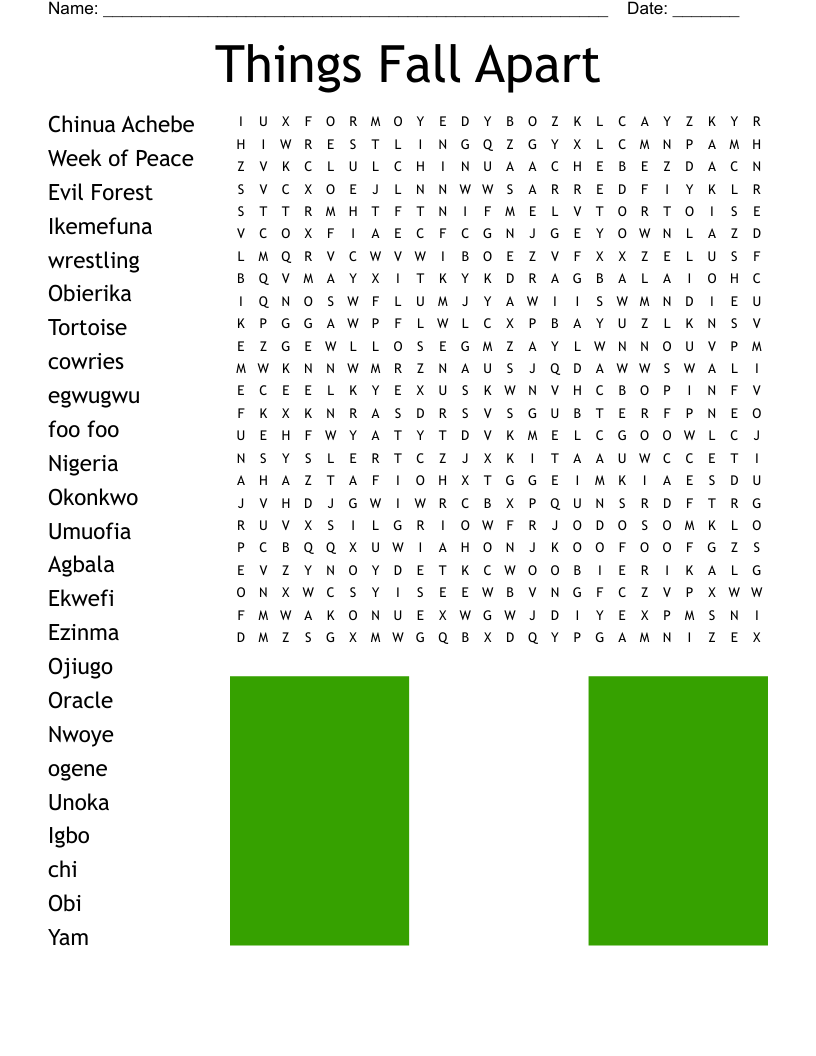 Things Fall Apart Word Search