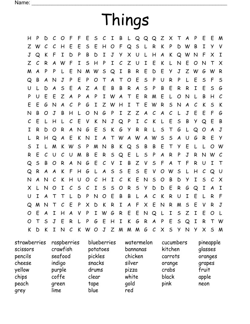 Things  Word Search