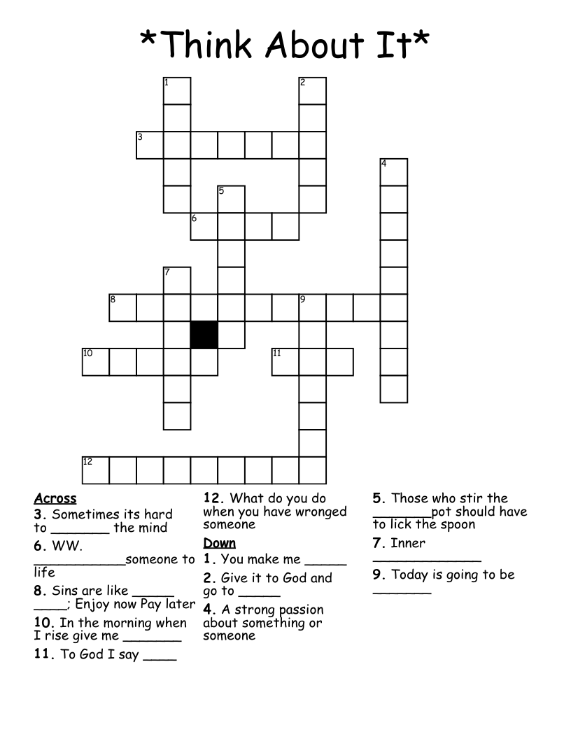 *Think About It* Crossword