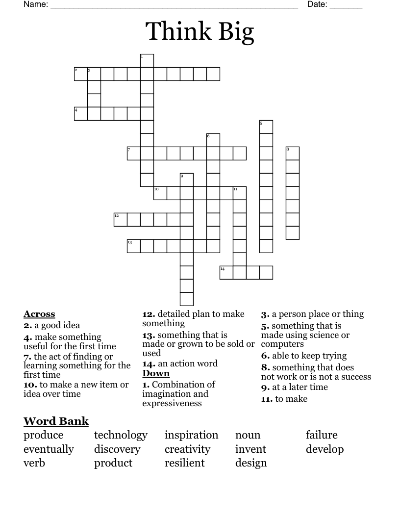 Think Big Crossword