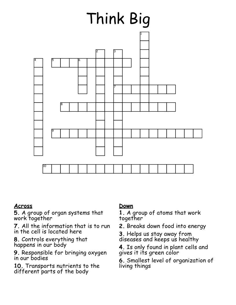 Think Big Crossword