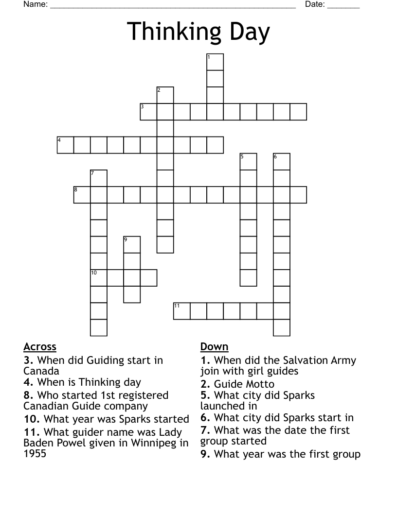 Thinking Day  Crossword