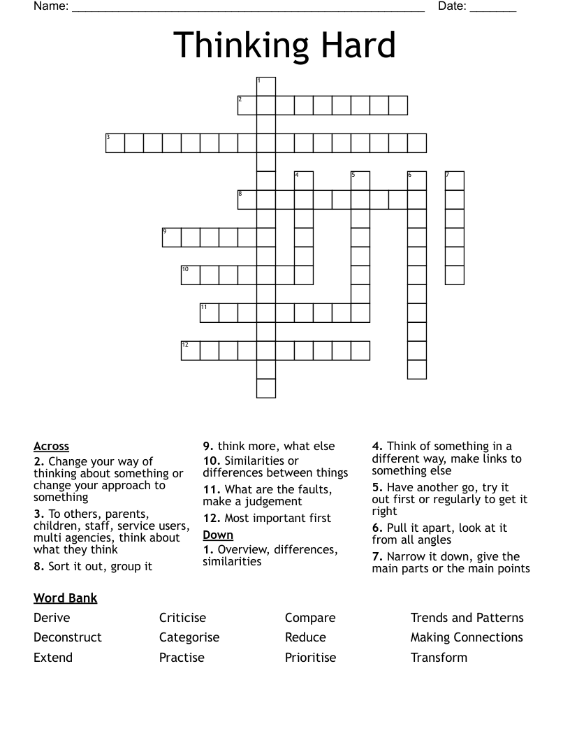 Thinking Hard Crossword
