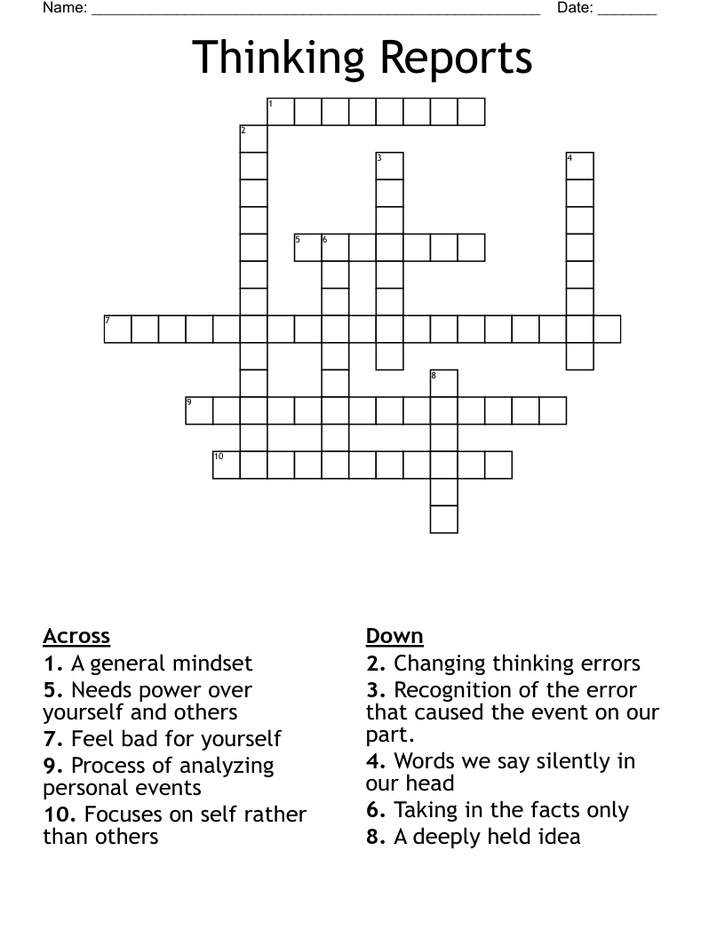 Thinking Reports Crossword
