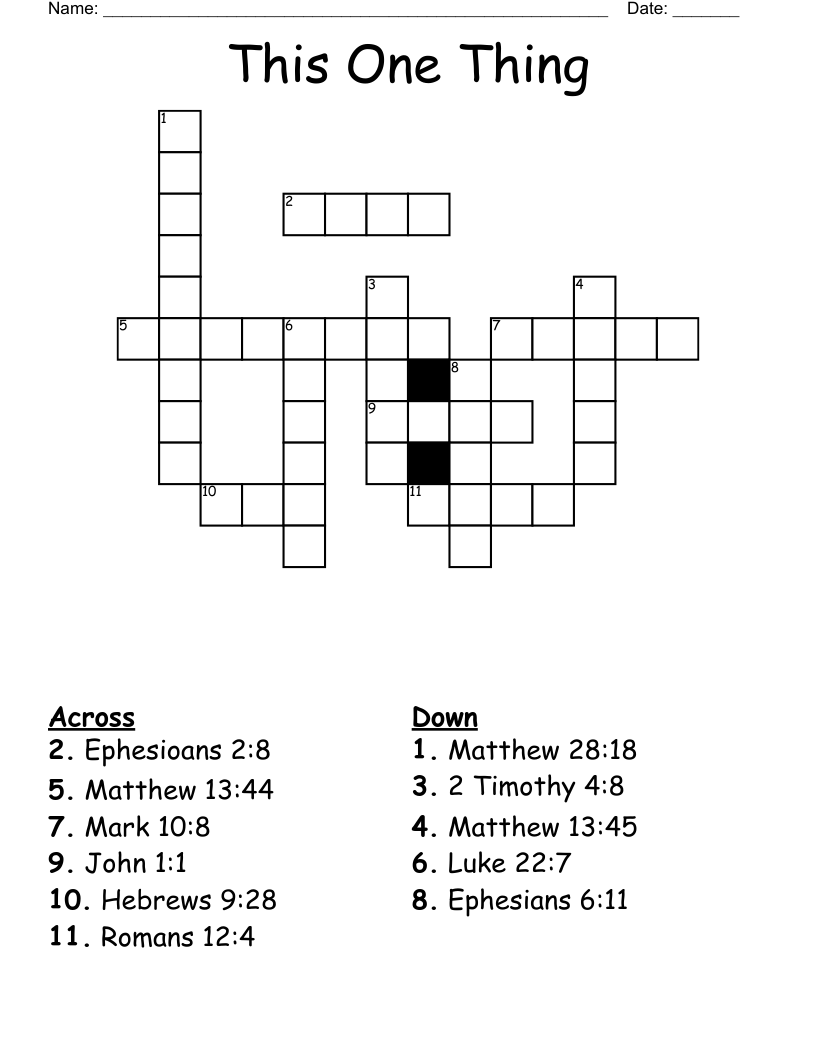 This One Thing Crossword