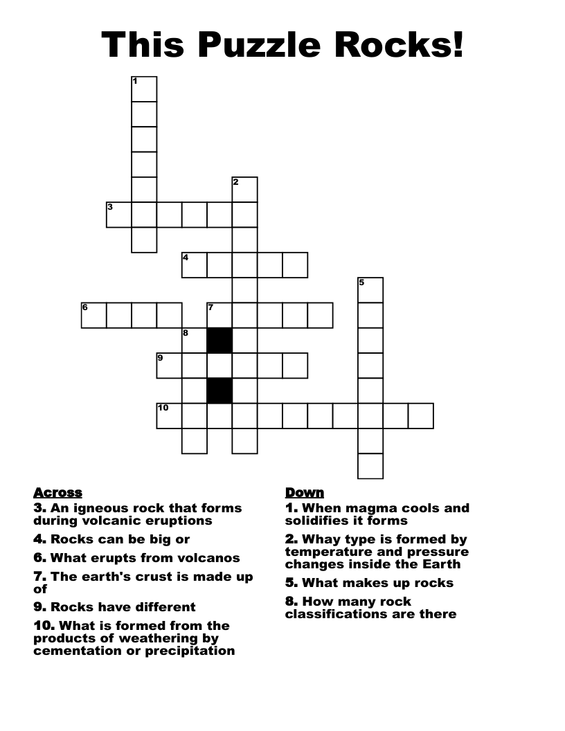 This Puzzle Rocks! Crossword