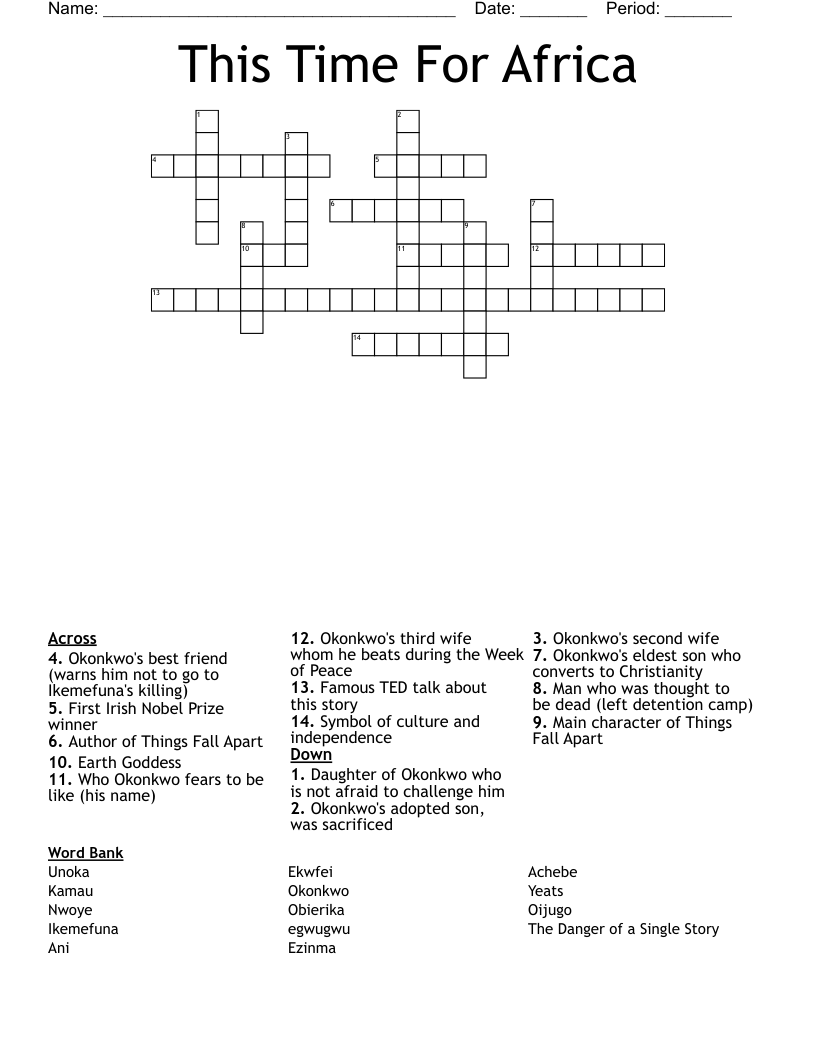 This Time For Africa Crossword