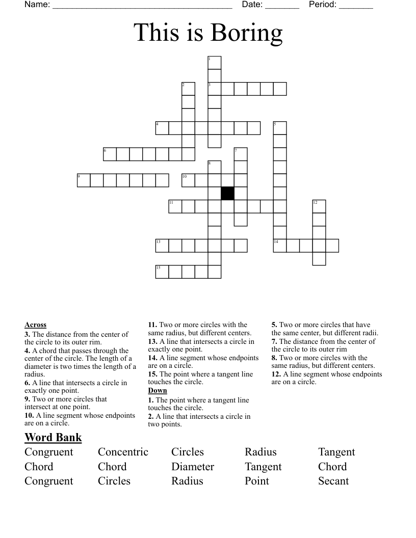 This is Boring  Crossword