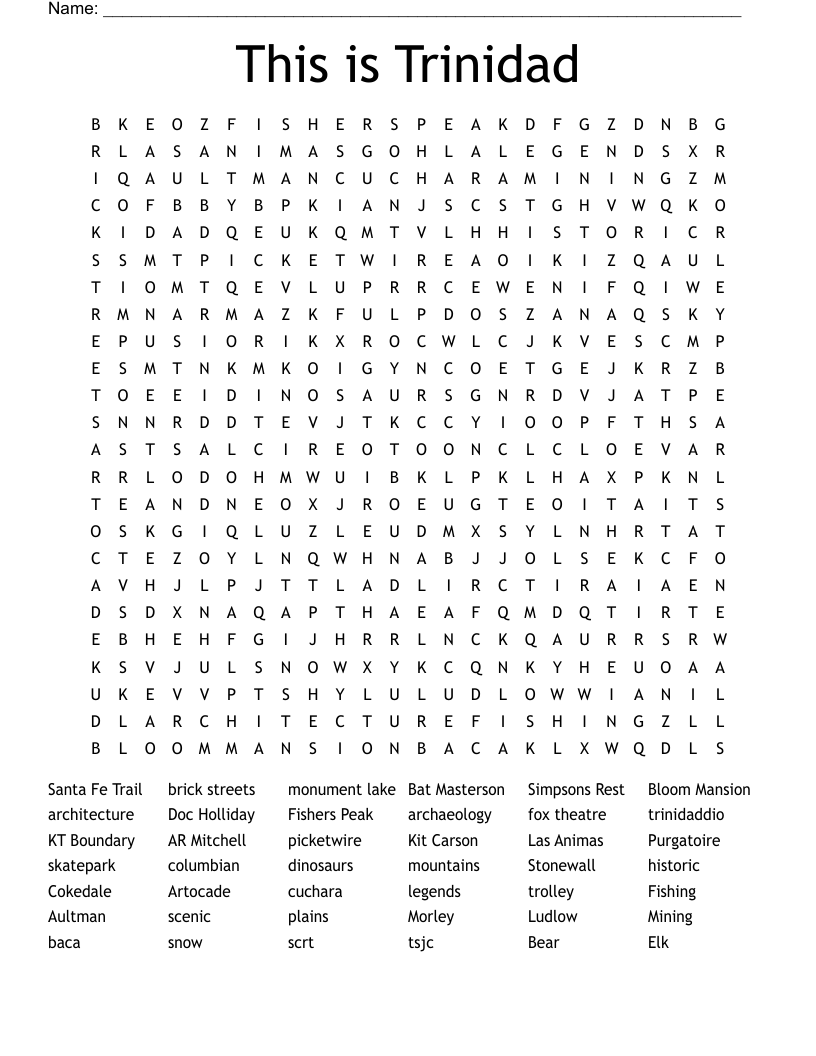 This is Trinidad Word Search