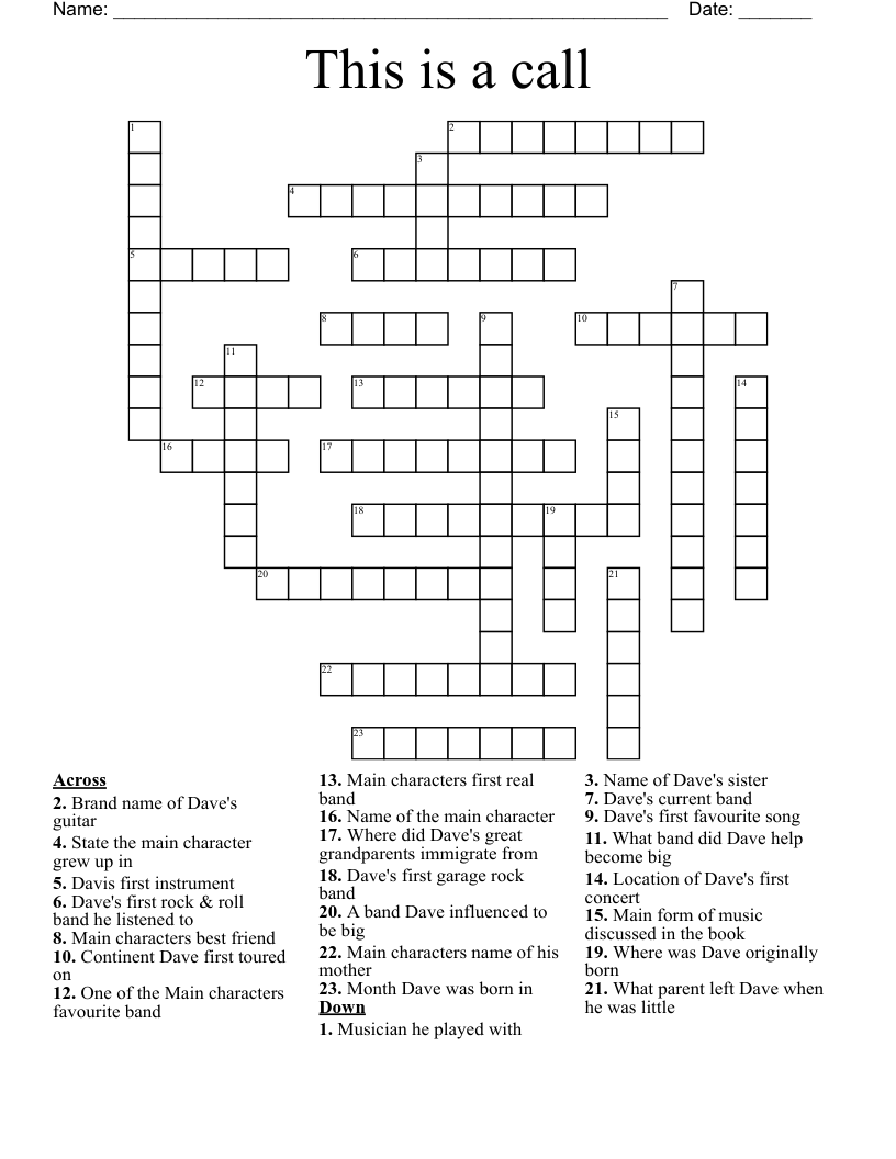 This is a call Crossword