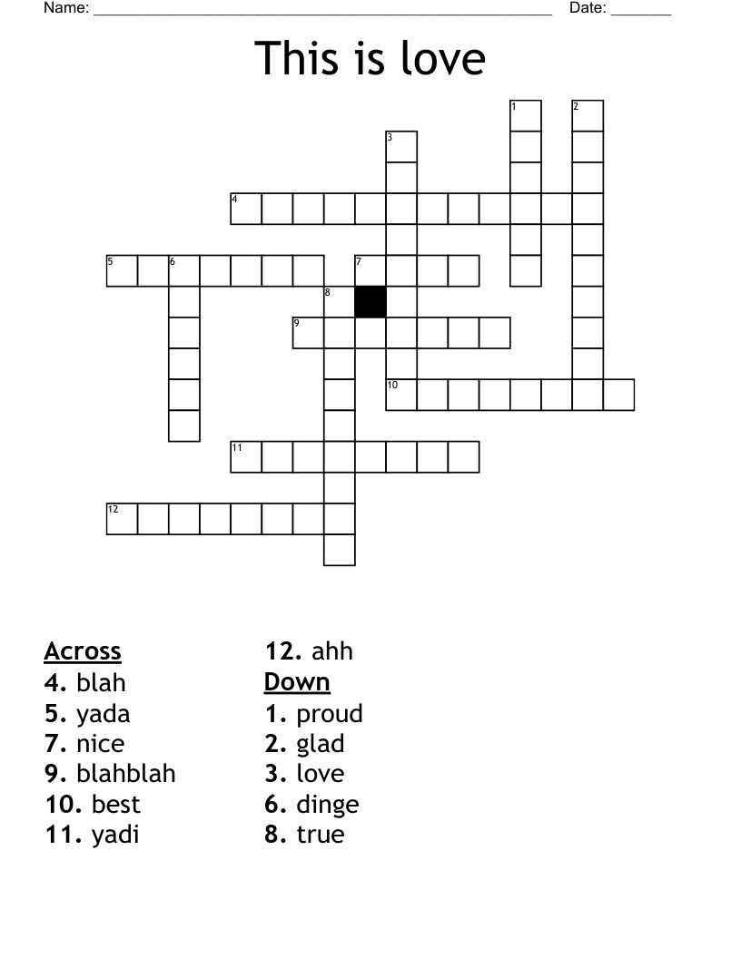 This is love Crossword