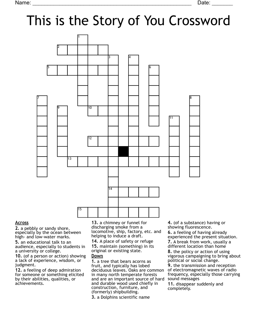 This is the Story of You Crossword