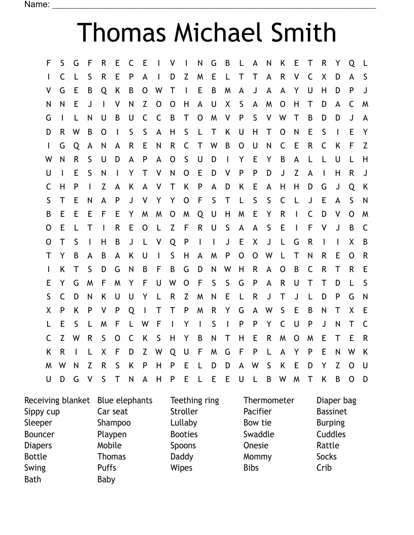 Thomas Michael Smith Word Search