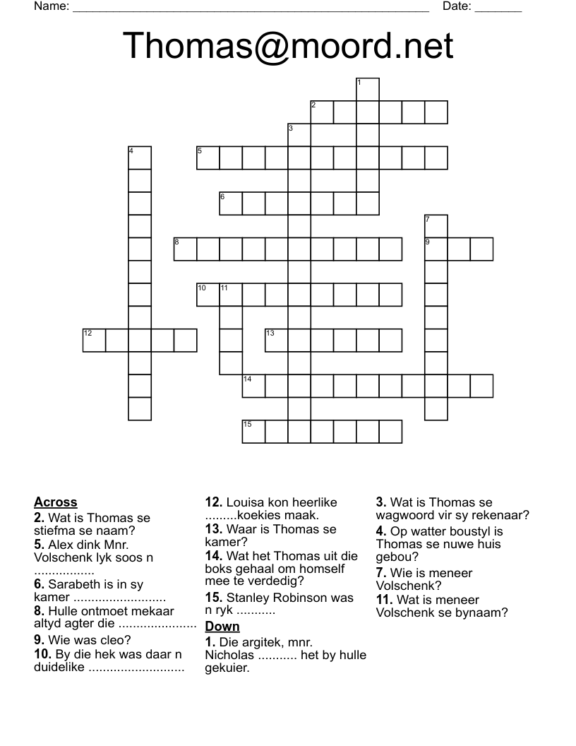Thomas@moord.net Crossword