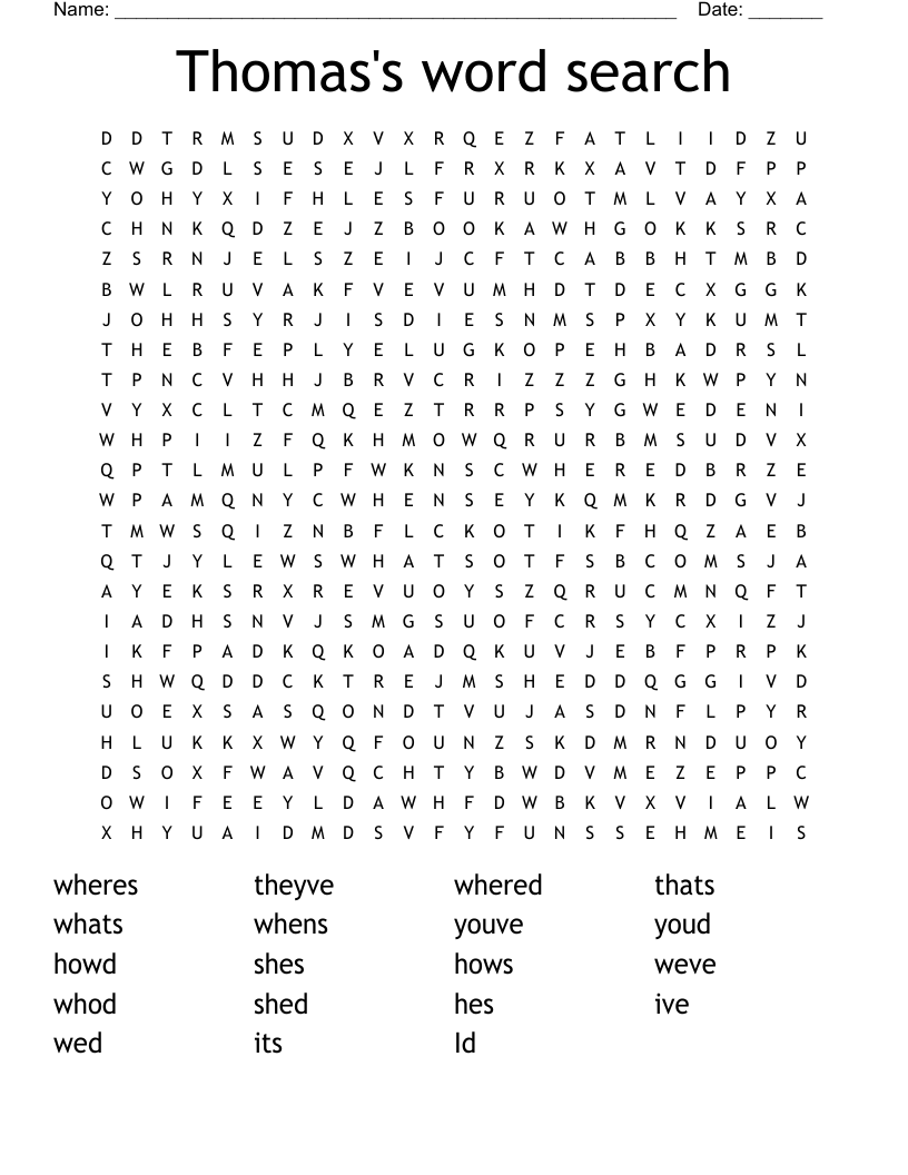 Thomas's word search