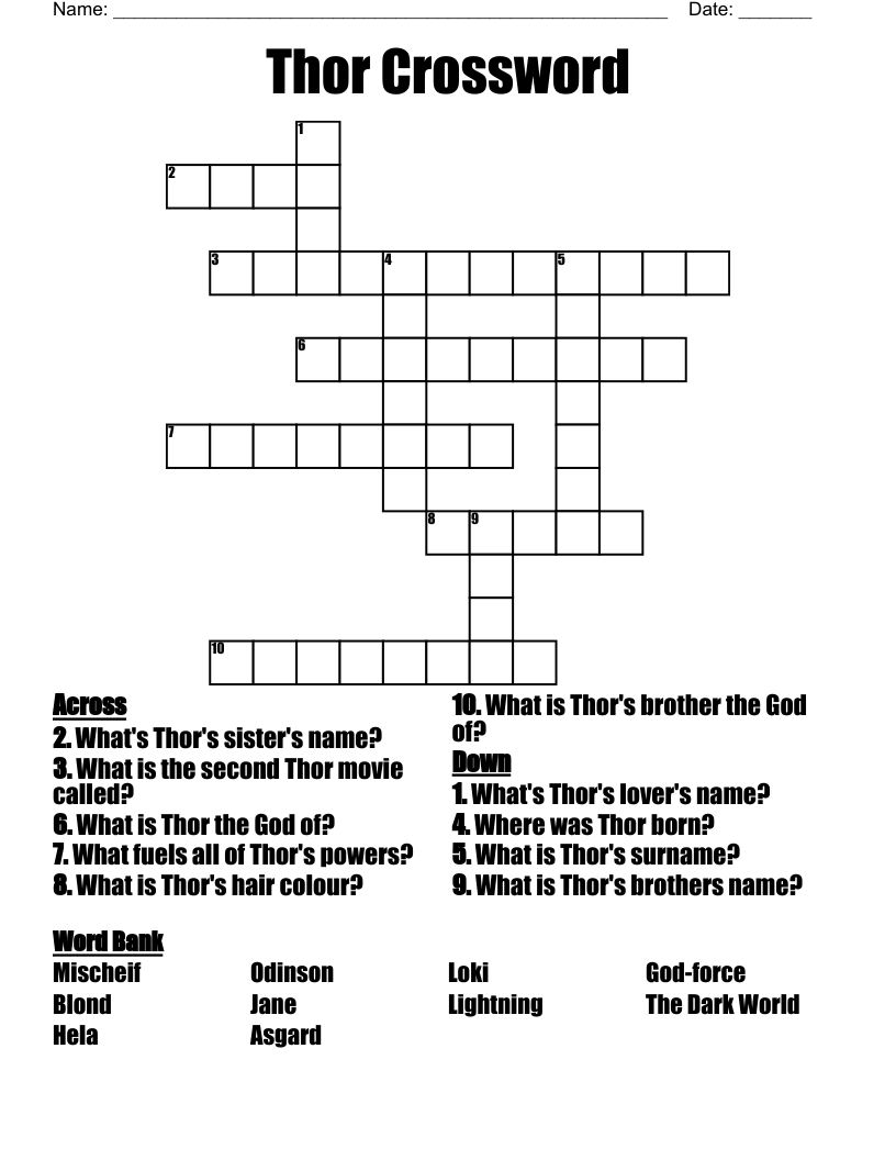 Thor Crossword