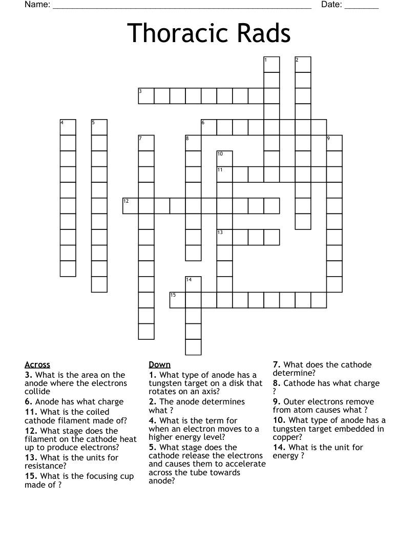 Thoracic Rads Crossword