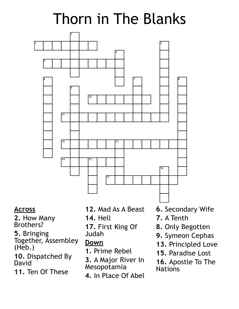 Thorn in The Blanks Crossword