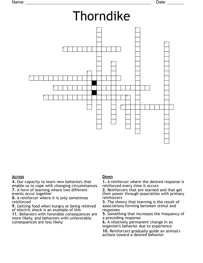 Thorndike Crossword