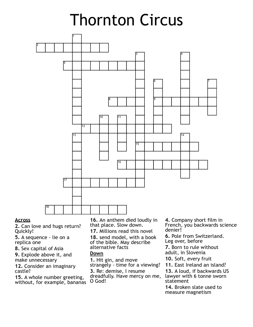 Thornton Circus Crossword