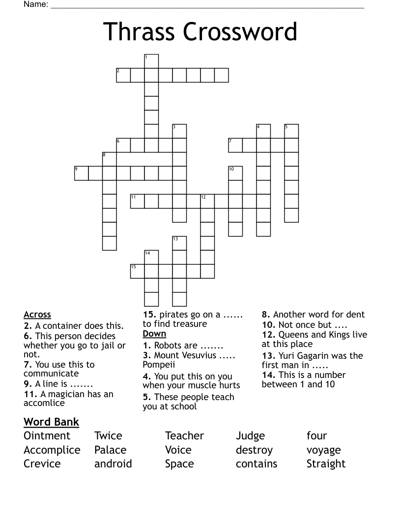 Thrass Crossword