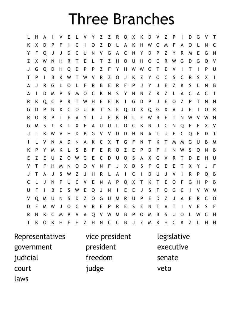 Three Branches  Word Search