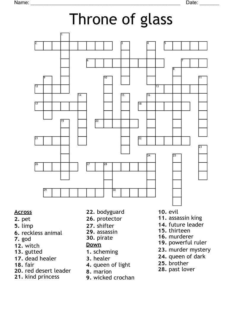 Throne of glass Crossword