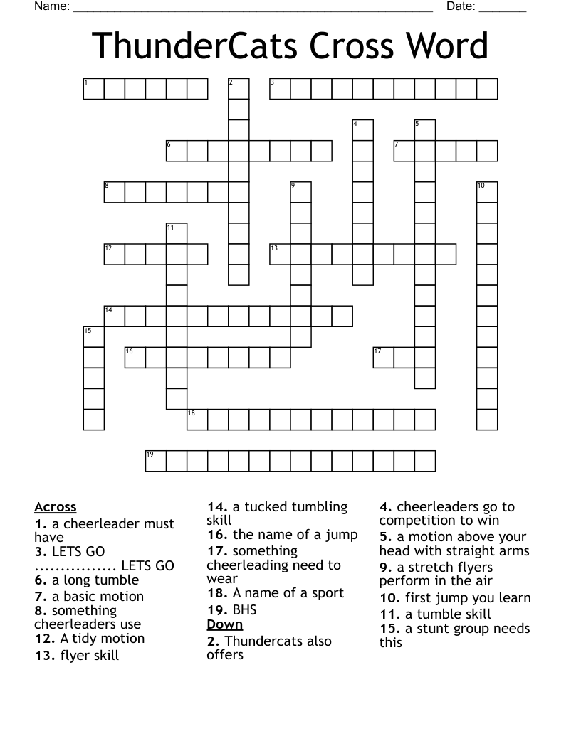ThunderCats Cross Word 