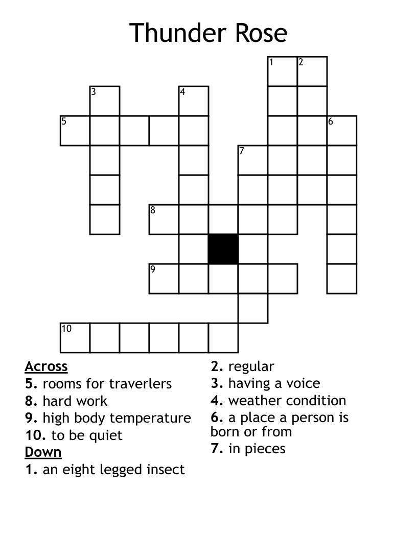 Thunder Rose Crossword
