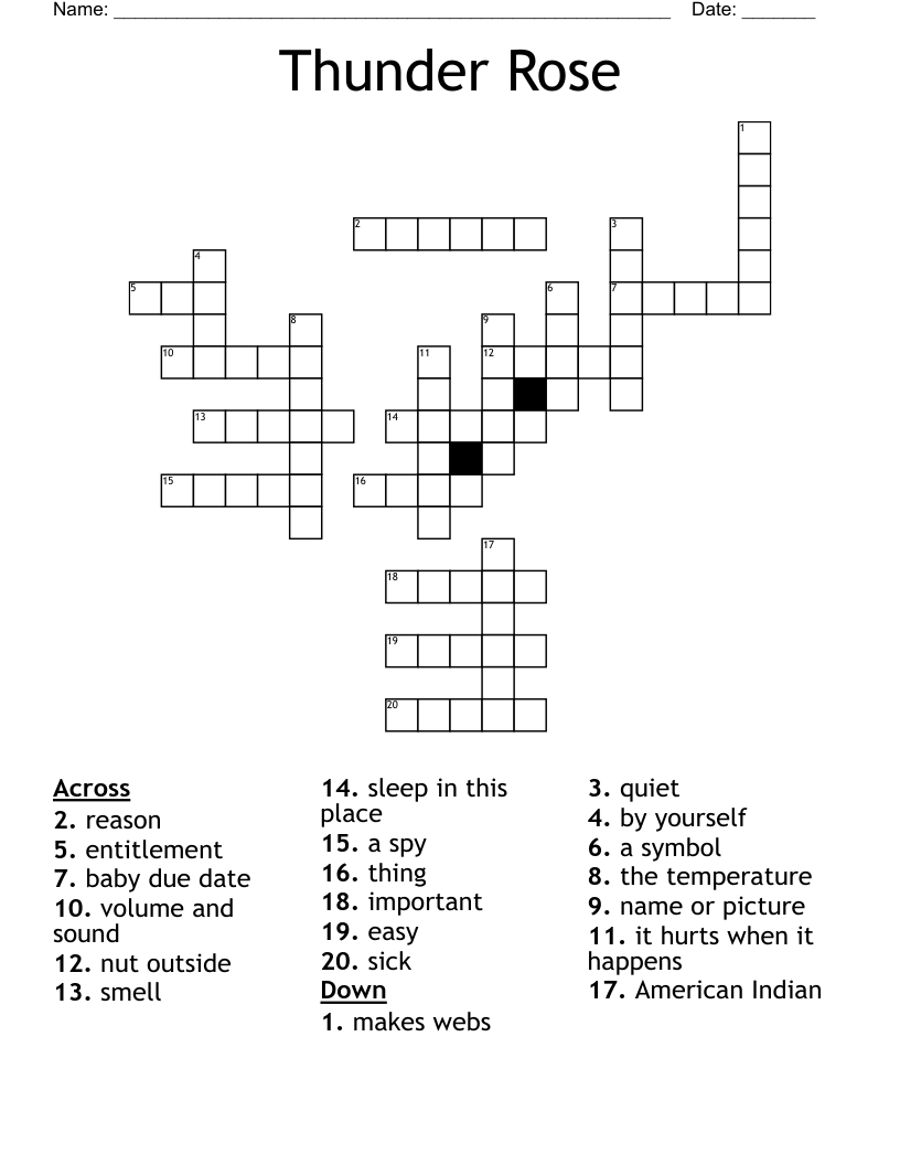 Thunder Rose Crossword