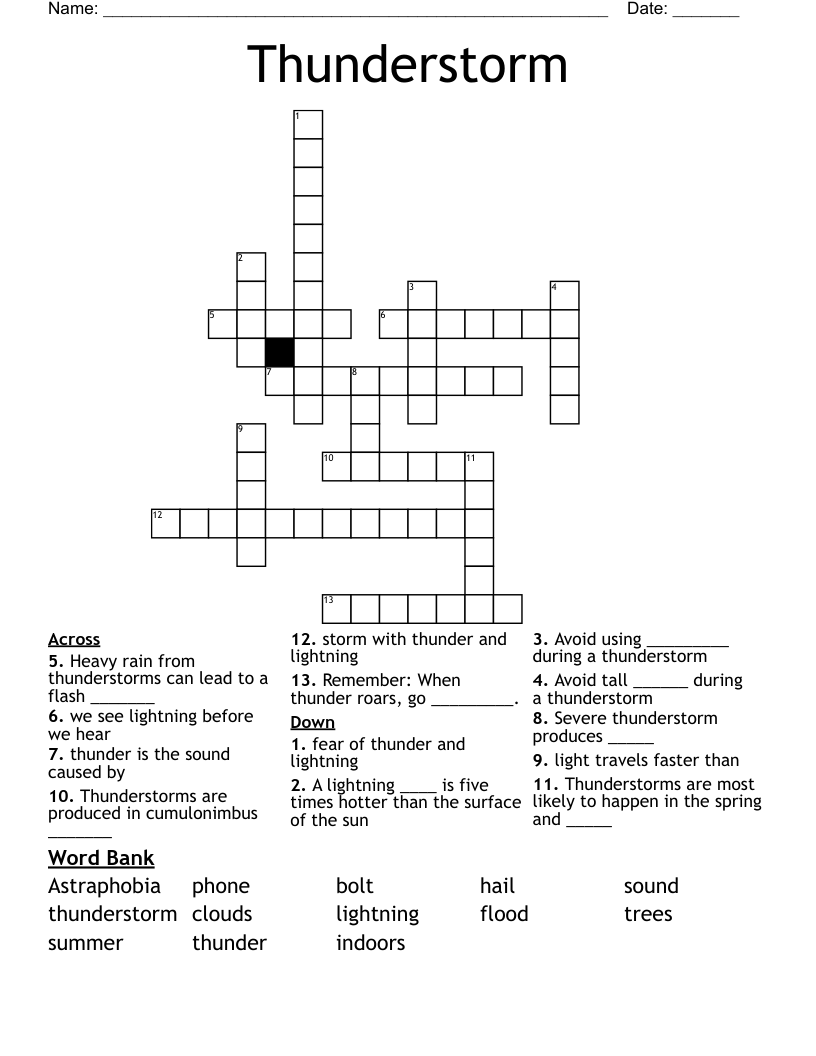 Thunderstorm Crossword