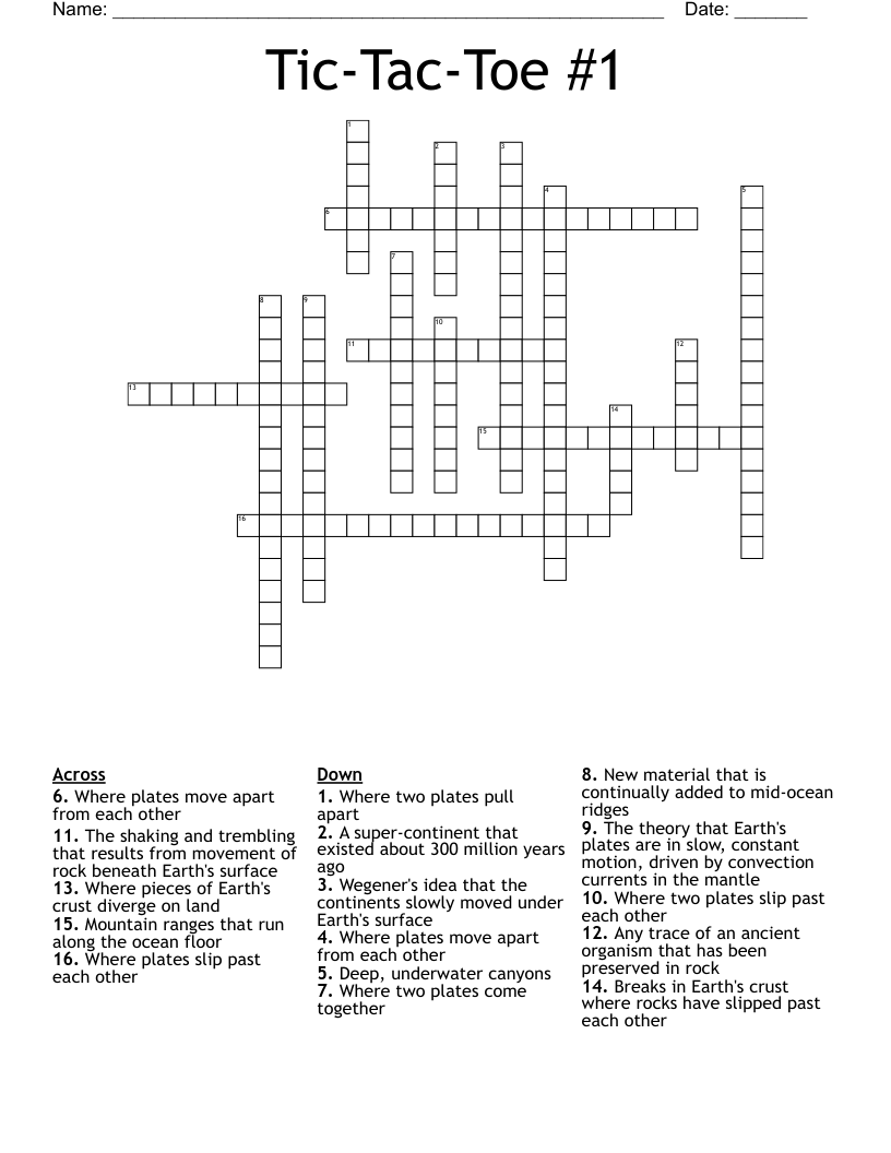 Tic-Tac-Toe #1 Crossword