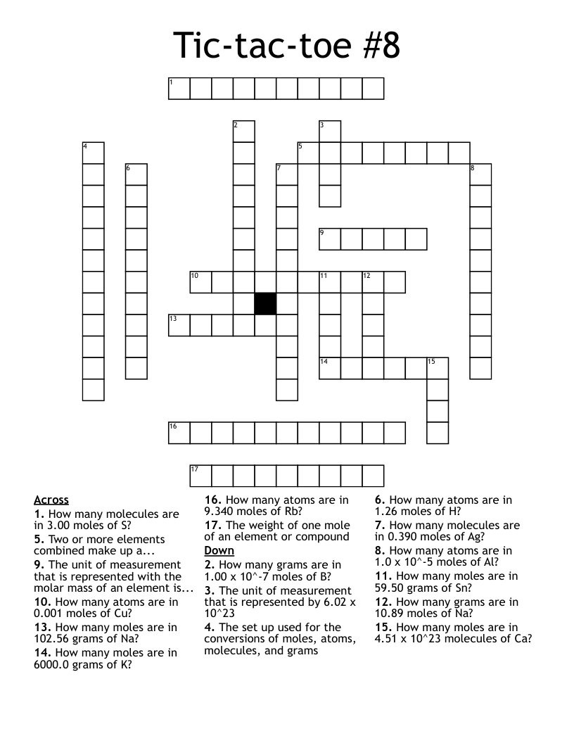 Tic-tac-toe #8 Crossword