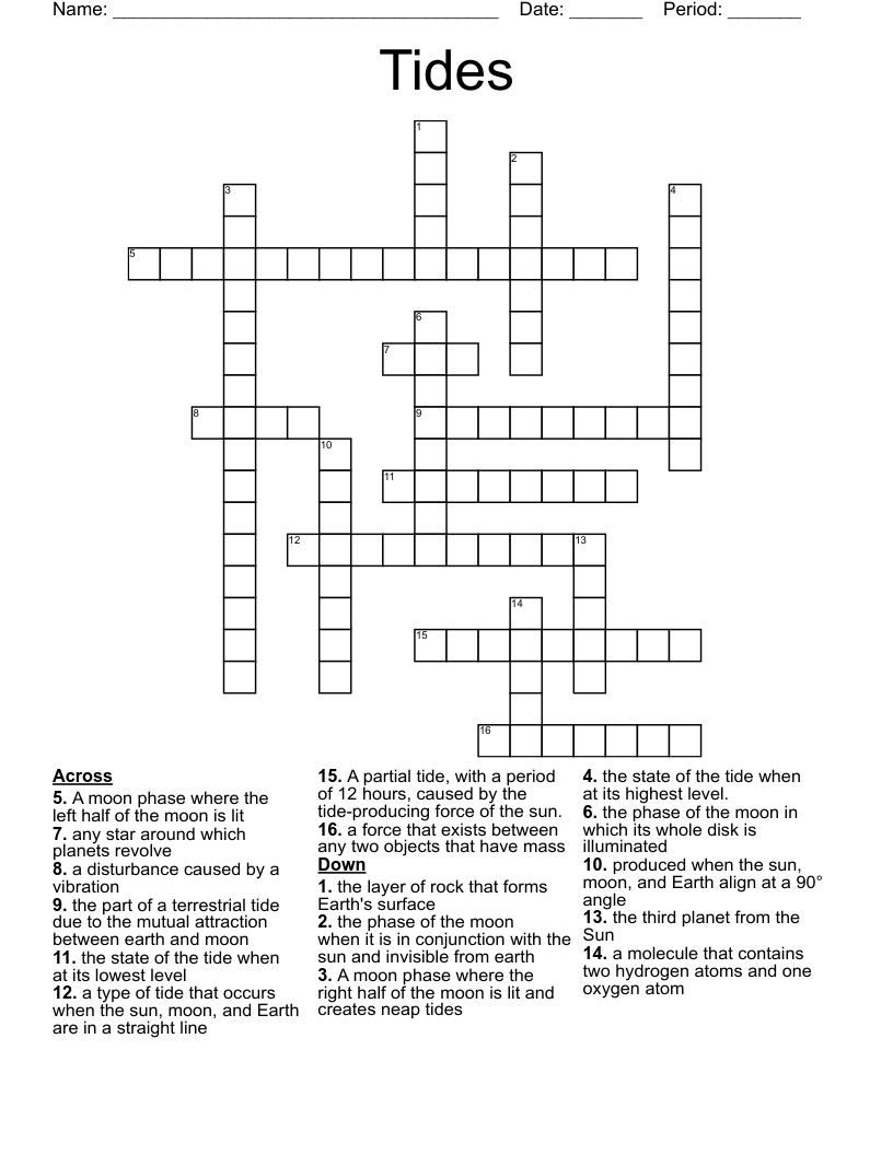Tides Crossword
