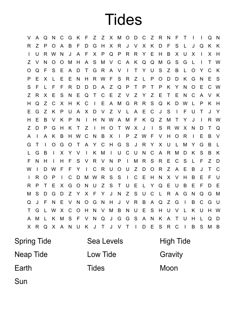 Tides Word Search