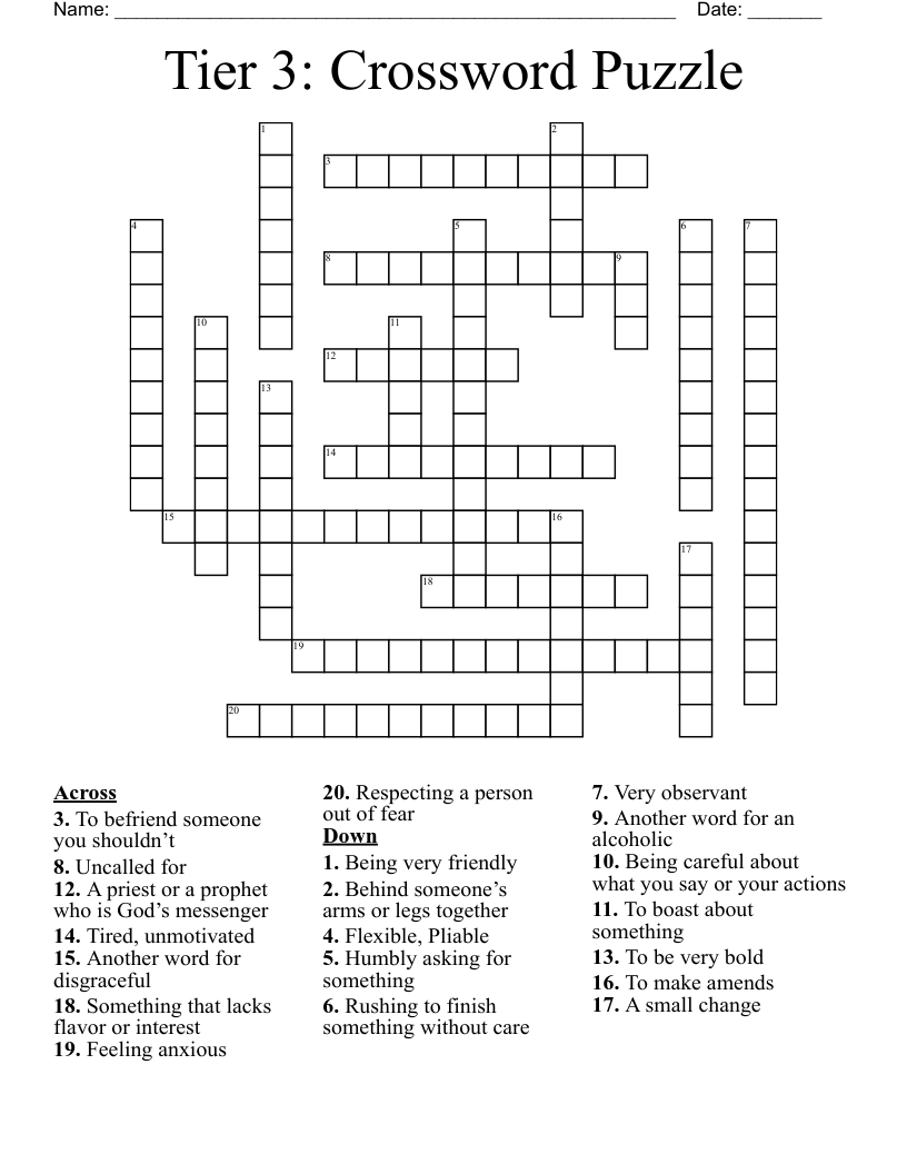 Tier 3: Crossword Puzzle