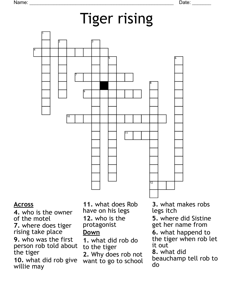 Tiger rising  Crossword