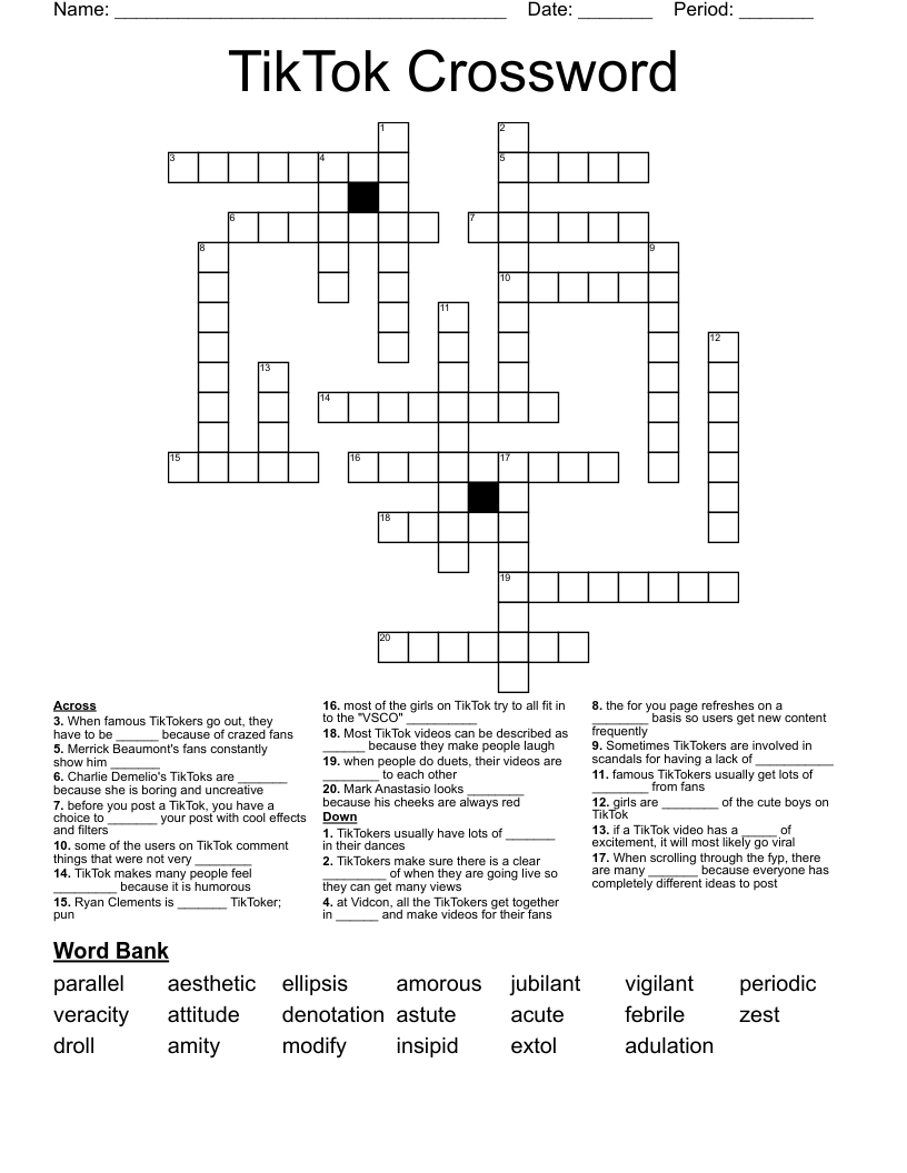 TikTok Crossword 