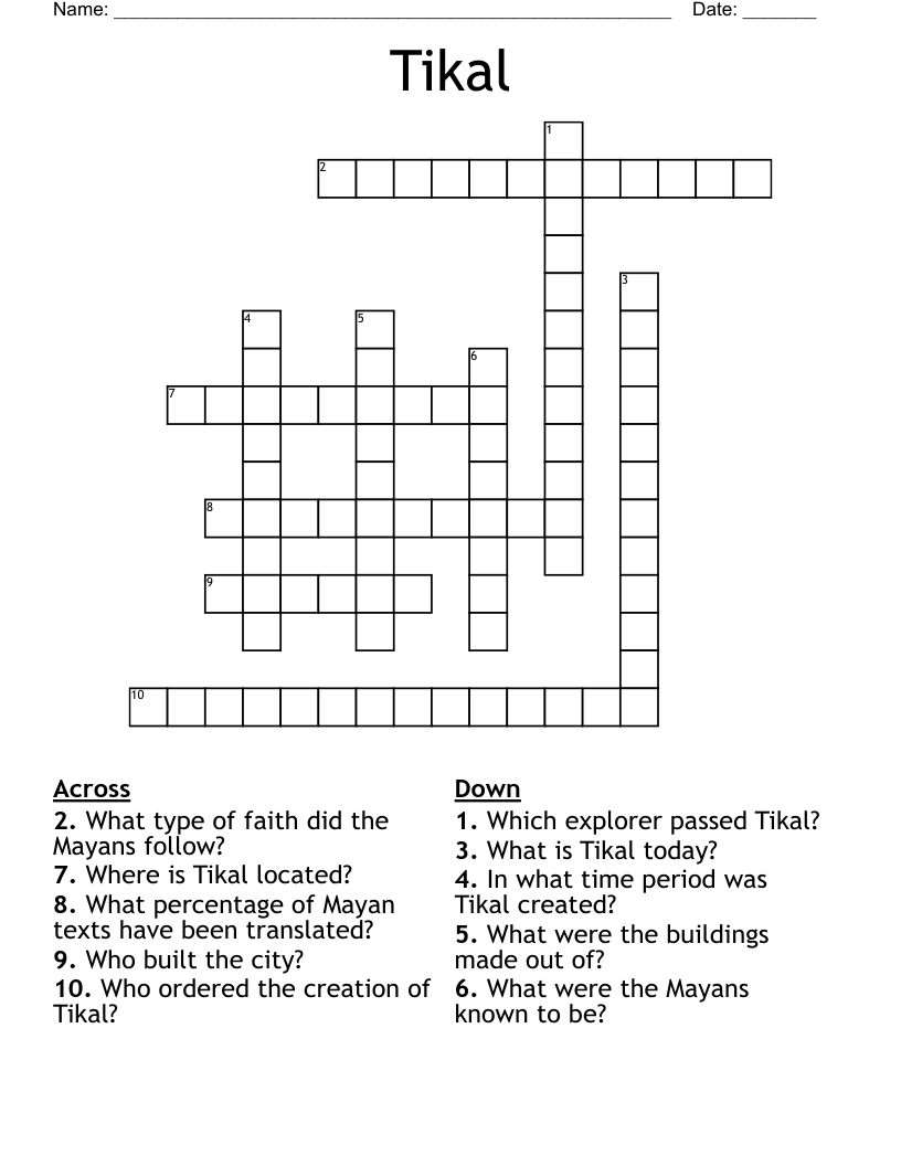 Tikal Crossword