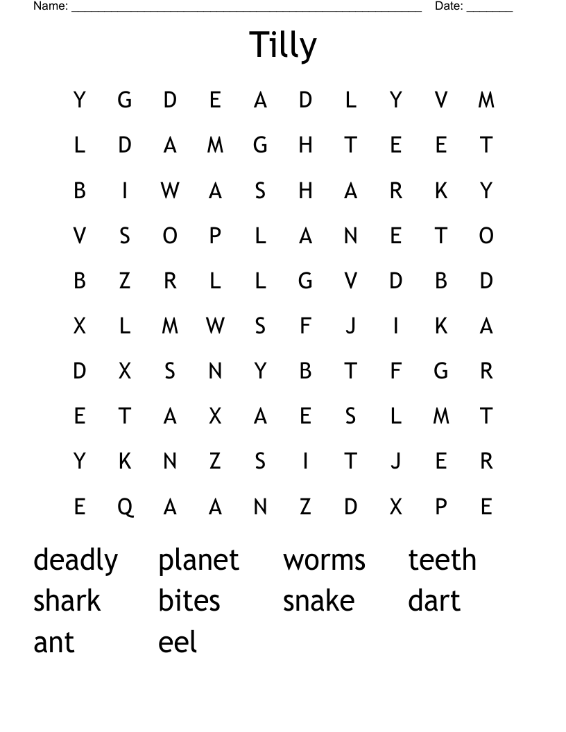 Tilly Word Search