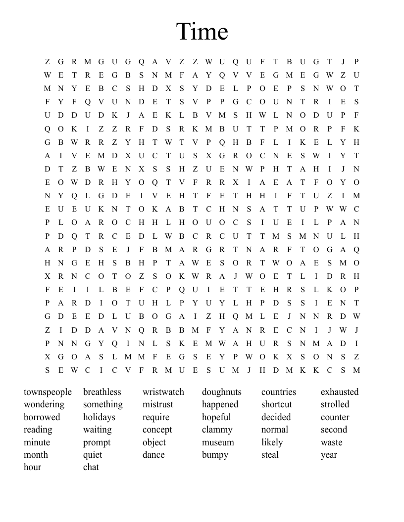 Time Word Search